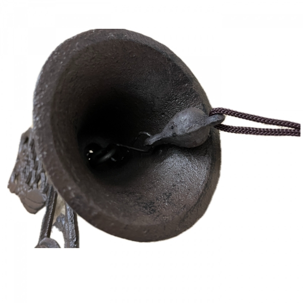 Zvonček nástenný so sovou 19 x 25 cm liatina